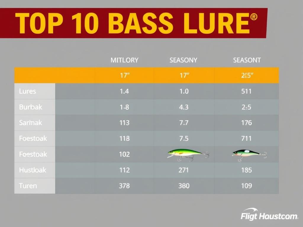     Top 10 Bass Lures for Every Season. Tabla comparativa: Señuelos por estación