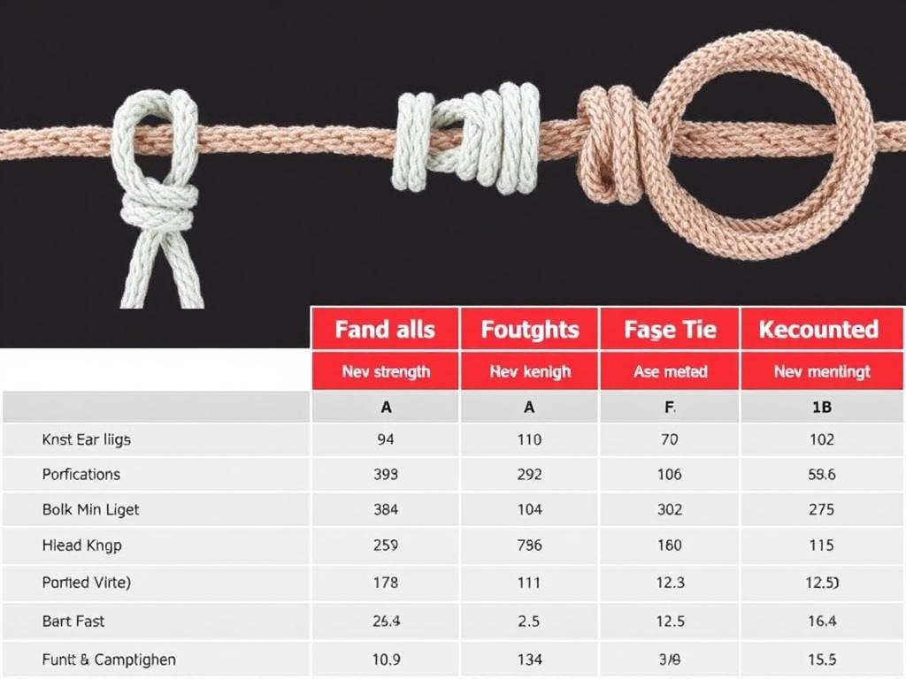     How to Tie the Strongest Fishing Knots for Any Situation. Tabla comparativa: nudos por resistencia, facilidad y uso recomendado